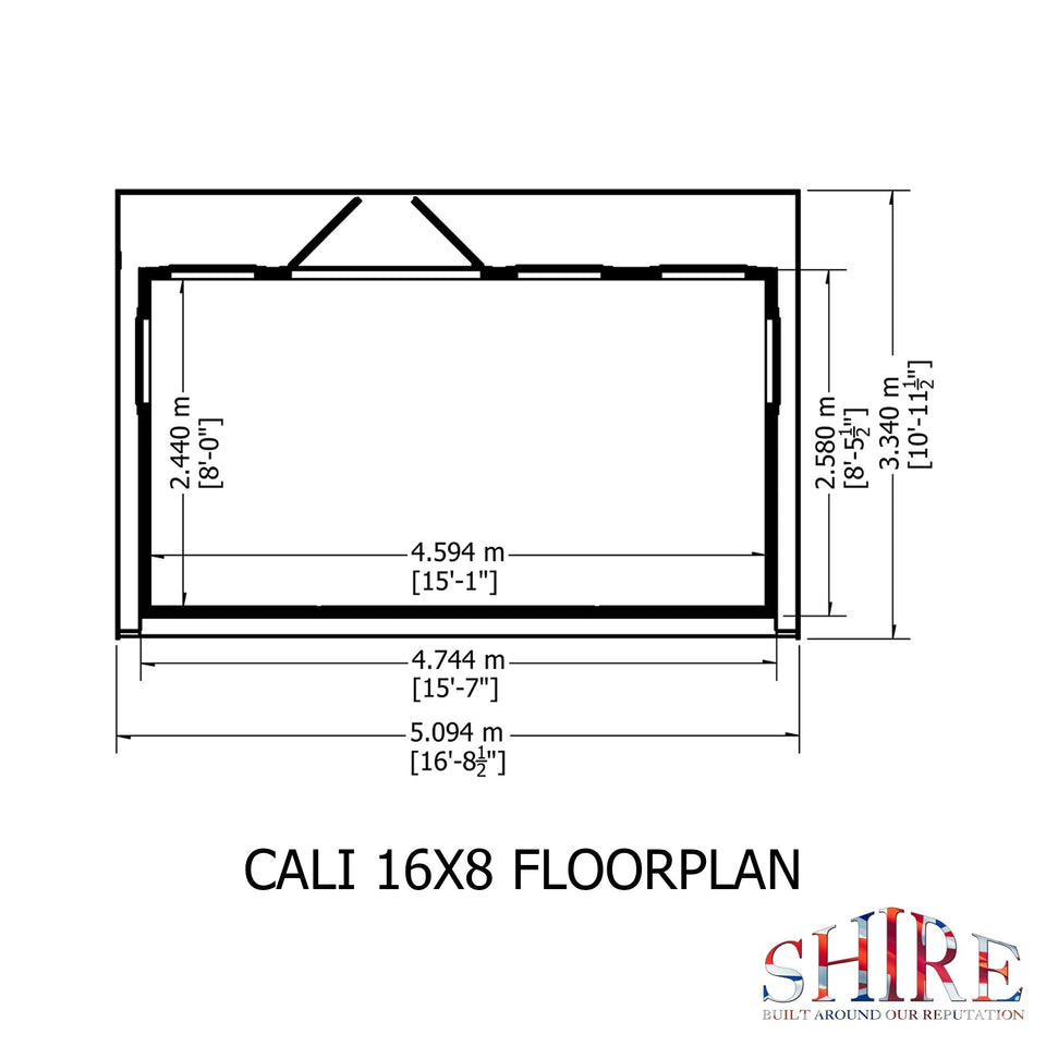 16x8 insulated Garden Studio Office Pent Roof