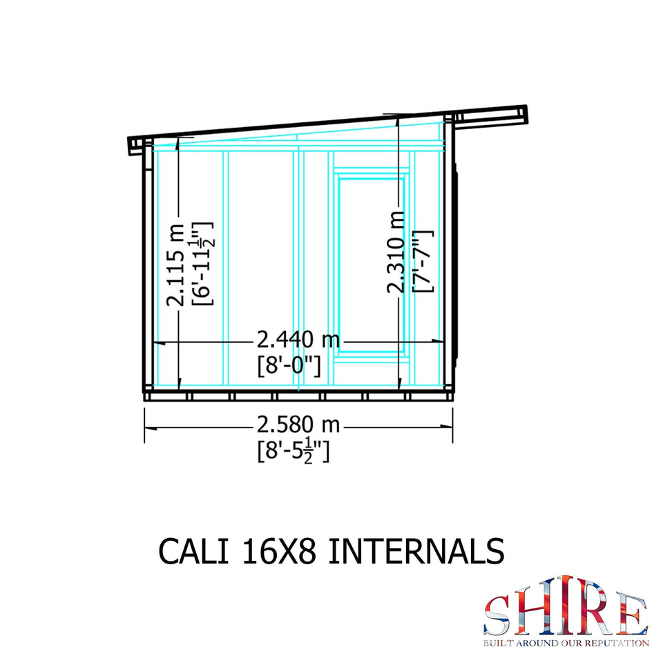 16x8 insulated Garden Studio Office Pent Roof