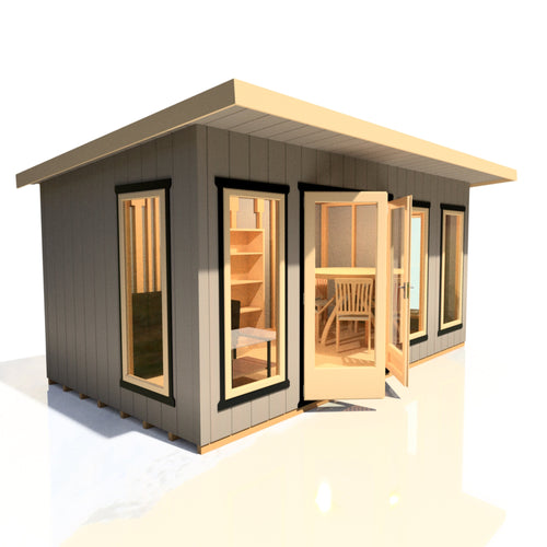 16x8 insulated Garden Studio Office Pent Roof