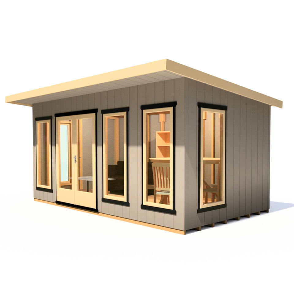 16x8 insulated Garden Studio Office Pent Roof