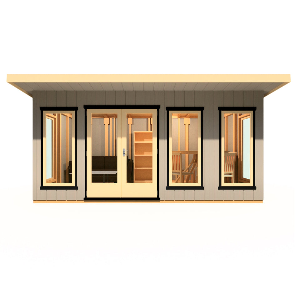16x8 insulated Garden Studio Office Pent Roof