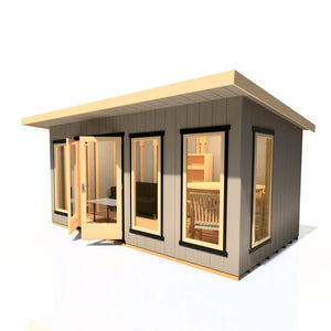 16x8 insulated Garden Studio Office Pent Roof