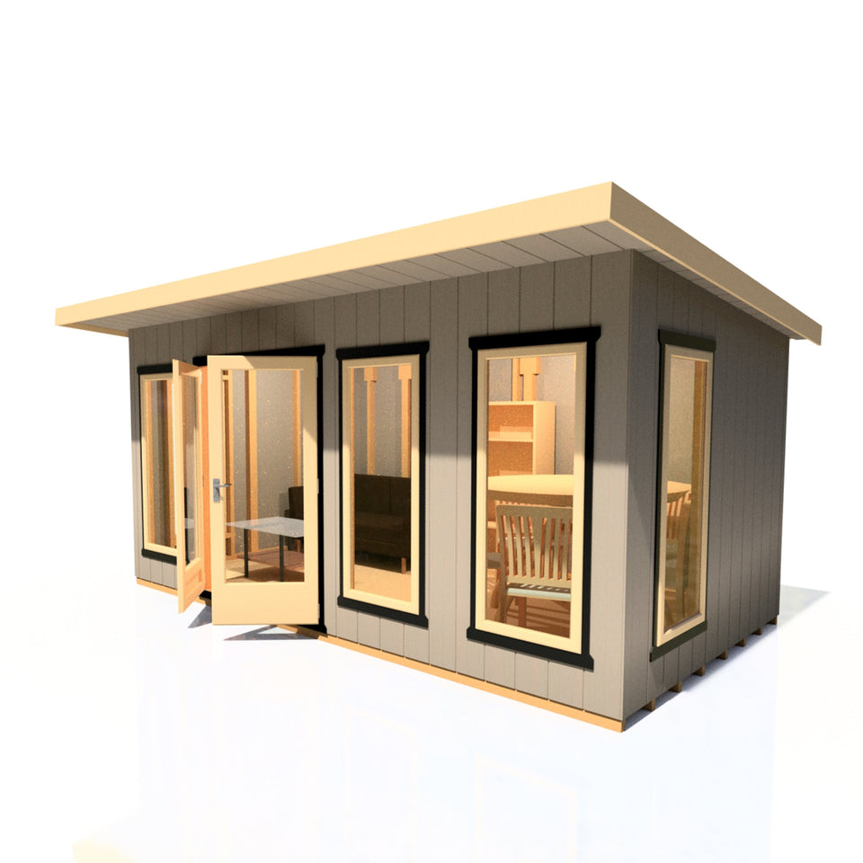 16x8 insulated Garden Studio Office Pent Roof