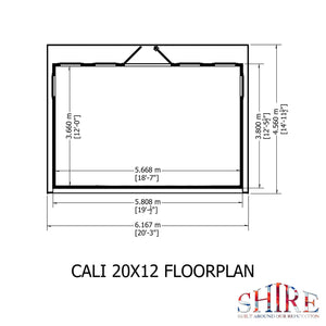 20x12 insulated Garden Studio Office Pent Roof