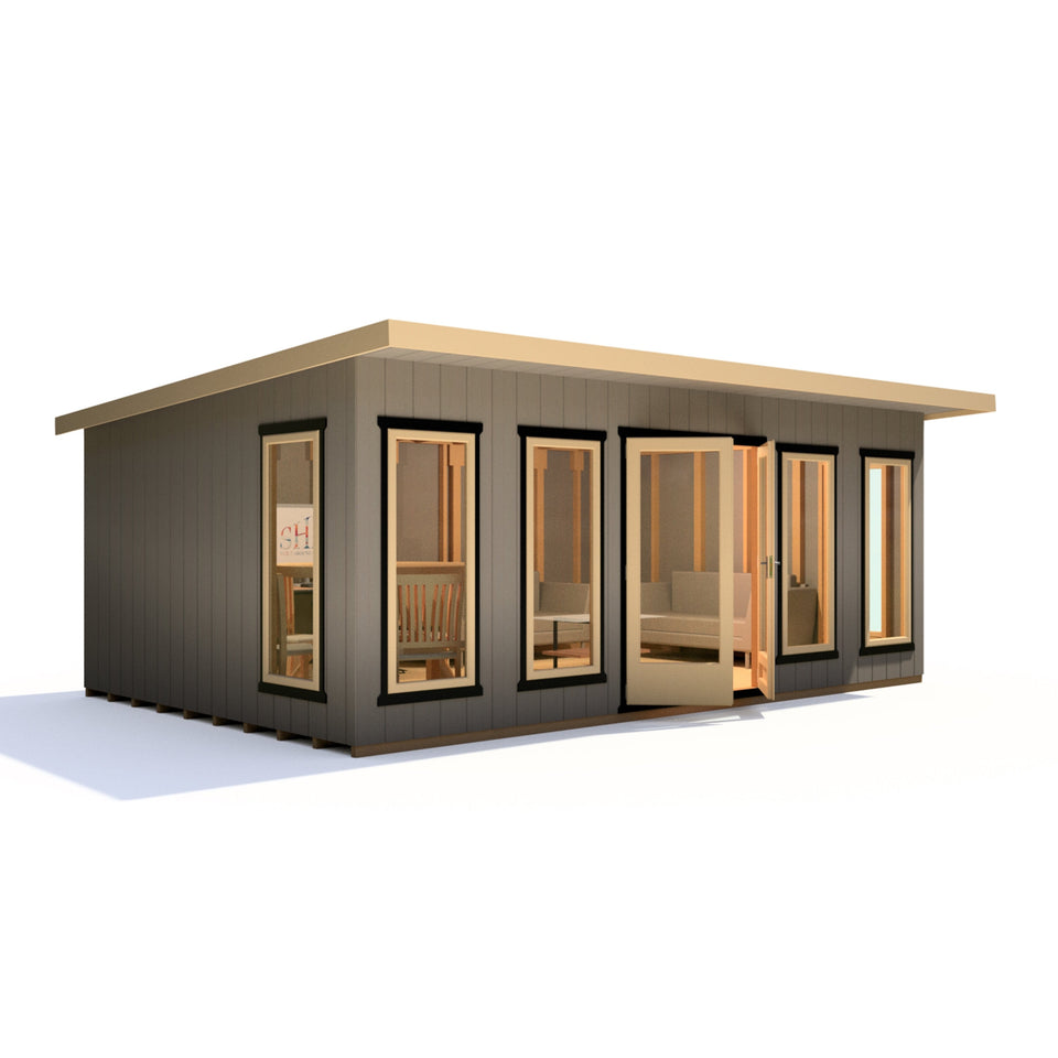 20x12 insulated Garden Studio Office Pent Roof