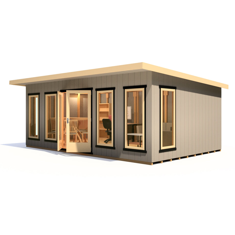 20x12 insulated Garden Studio Office Pent Roof