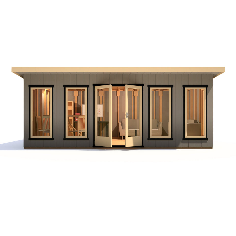 20x12 insulated Garden Studio Office Pent Roof