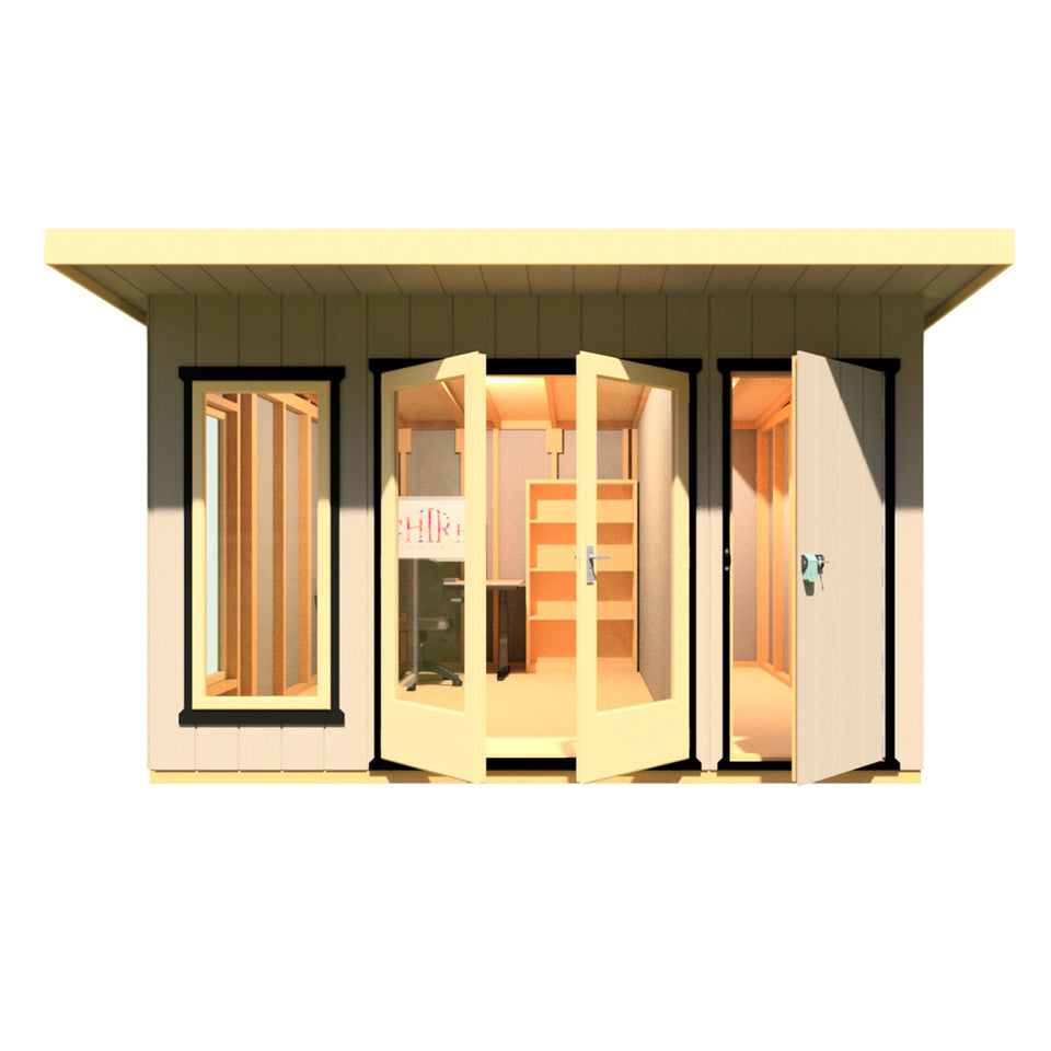 12x12 insulated Garden Studio Office and Store Pent Roof