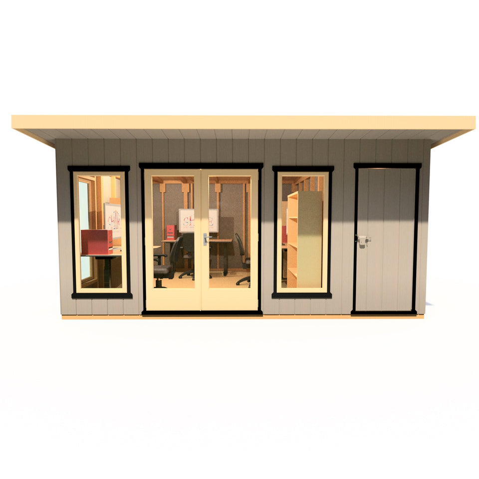 16x12 insulated Garden Studio Office and Store Pent Roof