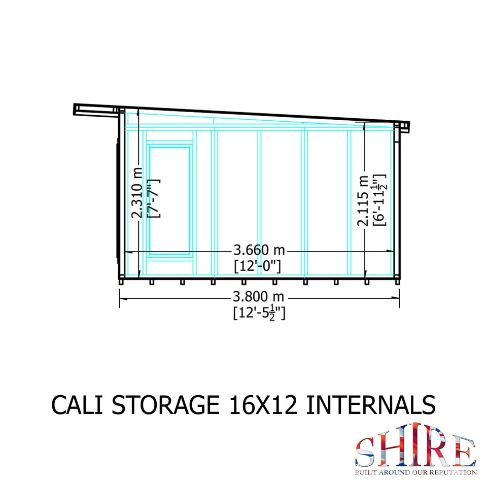 16x12 insulated Garden Studio Office and Store Pent Roof