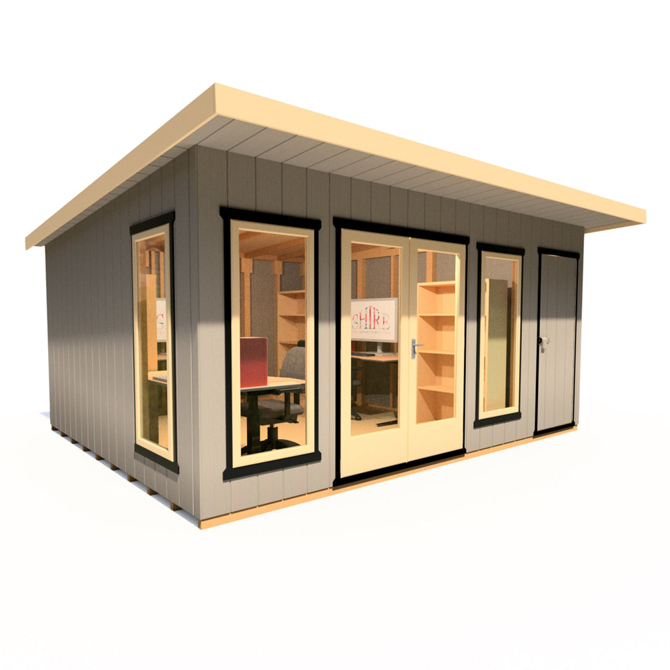 16x12 insulated Garden Studio Office and Store Pent Roof
