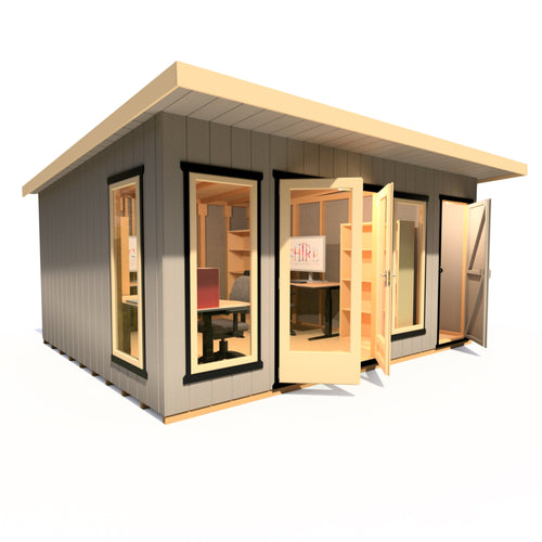 16x12 insulated Garden Studio Office and Store Pent Roof