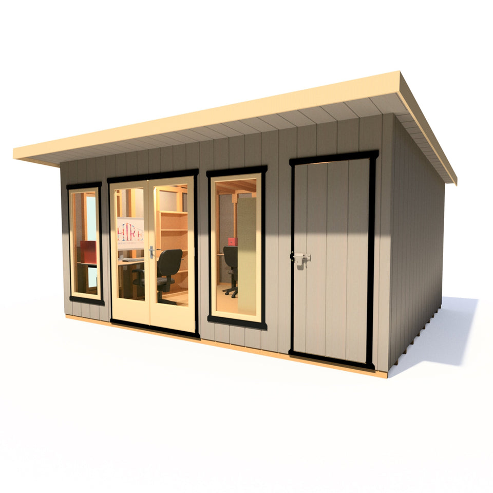 16x12 insulated Garden Studio Office and Store Pent Roof
