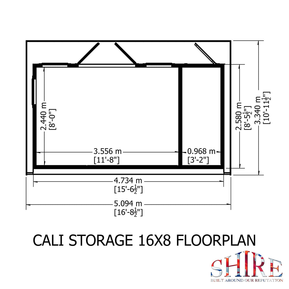 16x8 insulated Garden Studio Office and Store Pent Roof