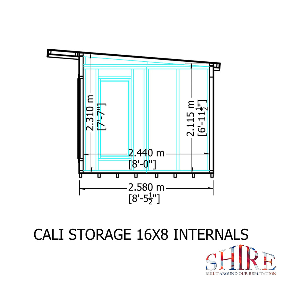 16x8 insulated Garden Studio Office and Store Pent Roof
