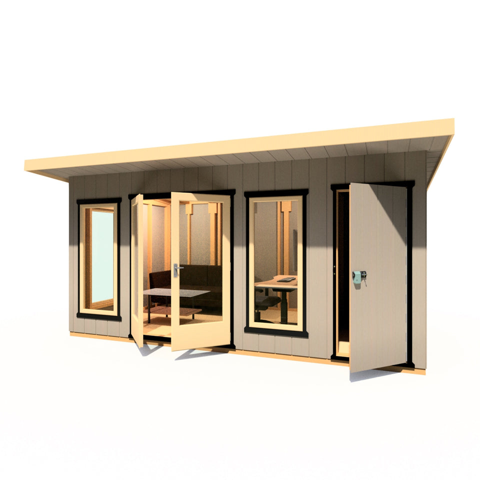 16x8 insulated Garden Studio Office and Store Pent Roof