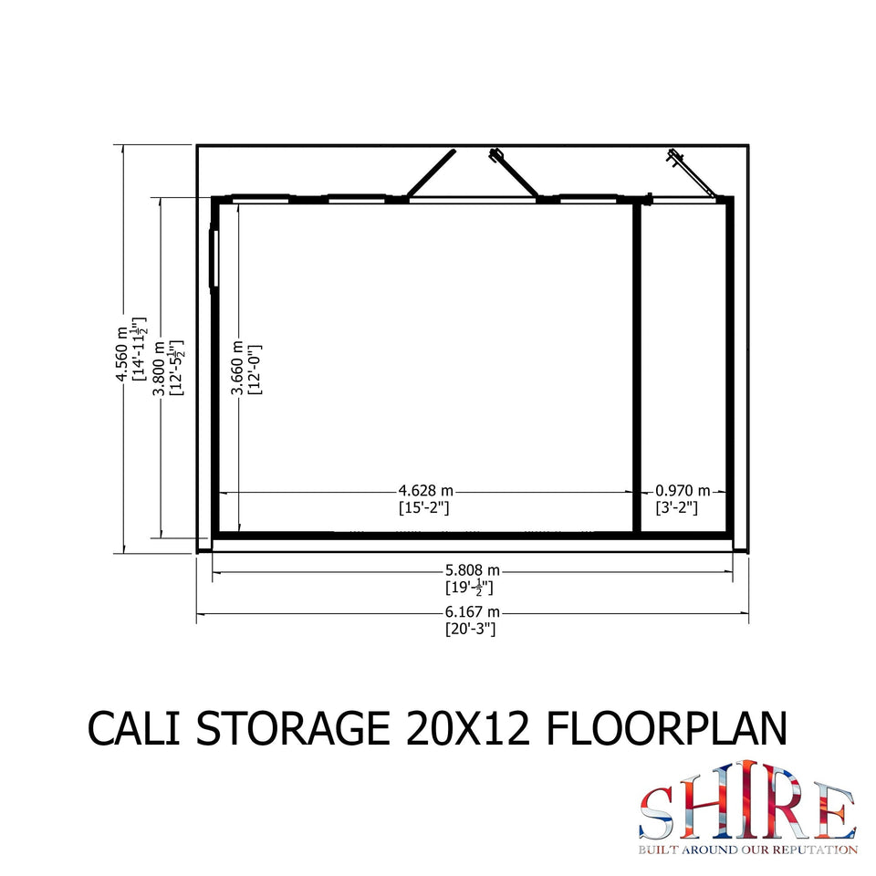20x12 insulated Garden Studio Office and Store Pent Roof