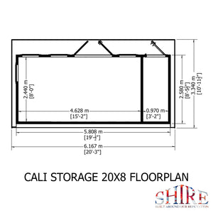20x8 insulated Garden Studio Office and Store Pent Roof
