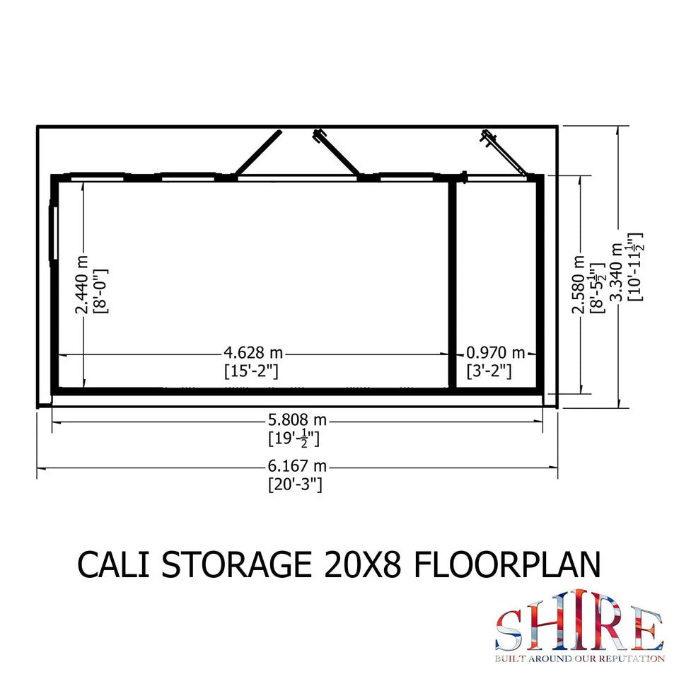 20x8 insulated Garden Studio Office and Store Pent Roof