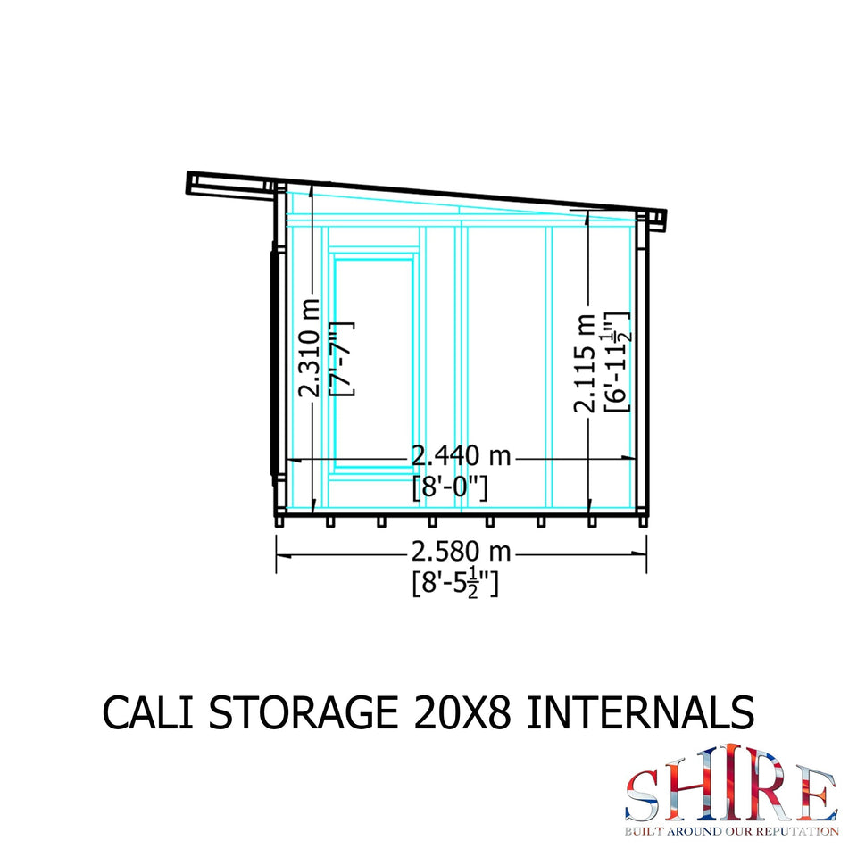 20x8 insulated Garden Studio Office and Store Pent Roof