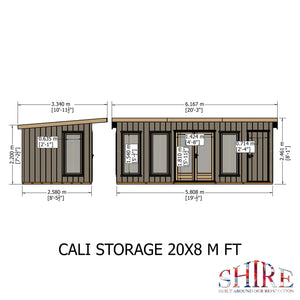 20x8 insulated Garden Studio Office and Store Pent Roof