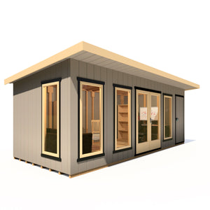20x8 insulated Garden Studio Office and Store Pent Roof