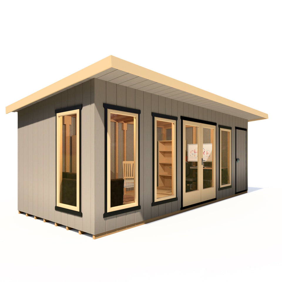 20x8 insulated Garden Studio Office and Store Pent Roof