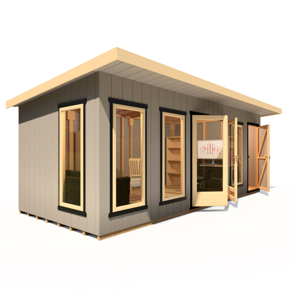 20x8 insulated Garden Studio Office and Store Pent Roof