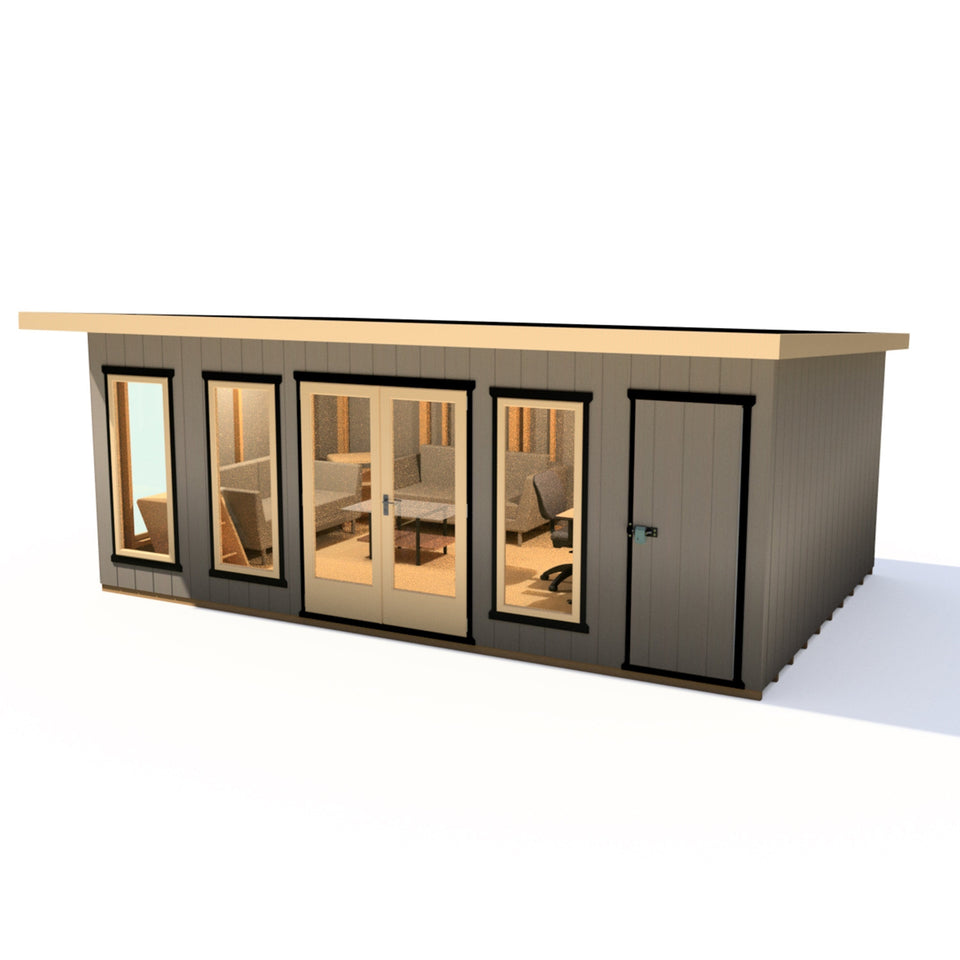 20x12 insulated Garden Studio Office and Store Pent Roof