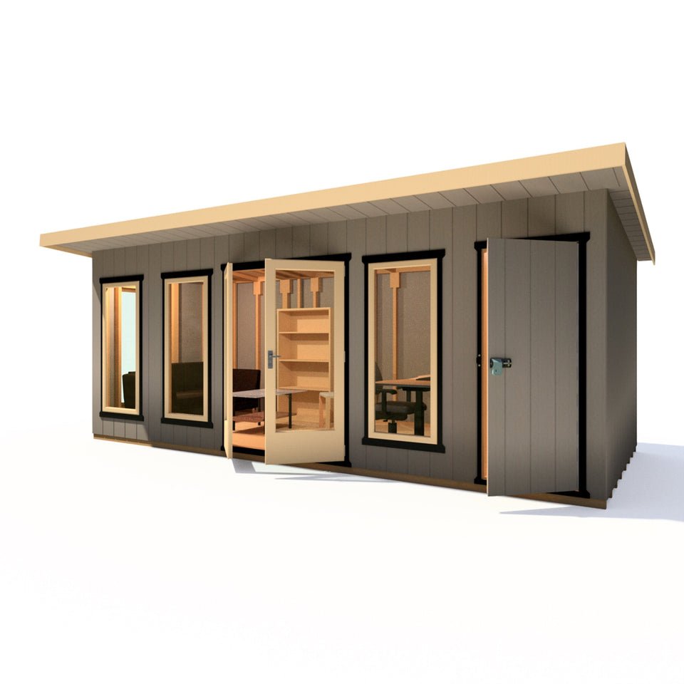 20x8 insulated Garden Studio Office and Store Pent Roof