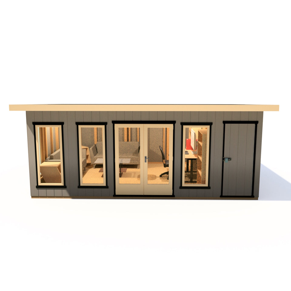 20x12 insulated Garden Studio Office and Store Pent Roof
