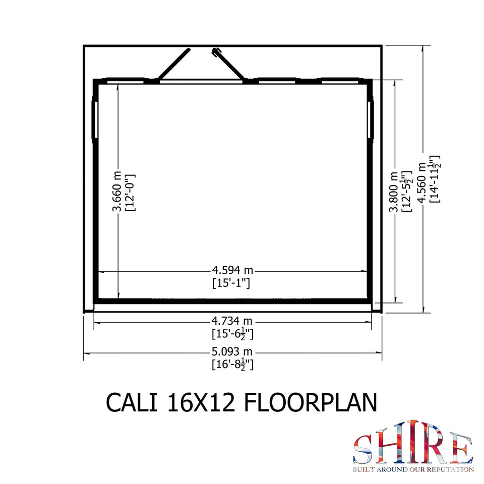 16x12 insulated Garden Studio Office Pent Roof