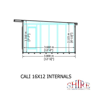 16x12 insulated Garden Studio Office Pent Roof