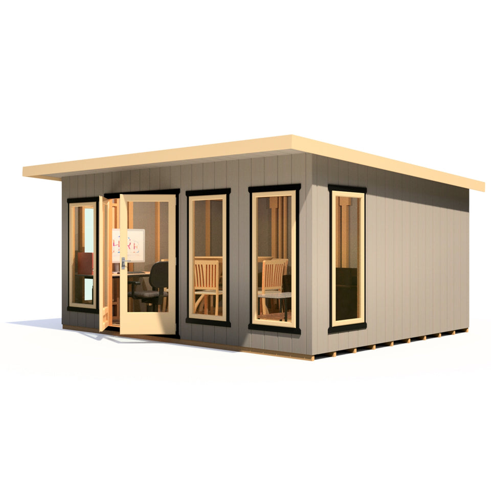 16x12 insulated Garden Studio Office Pent Roof