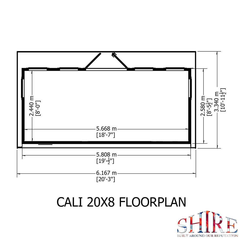20x8 insulated Garden Studio Office Pent Roof