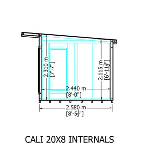20x8 insulated Garden Studio Office Pent Roof