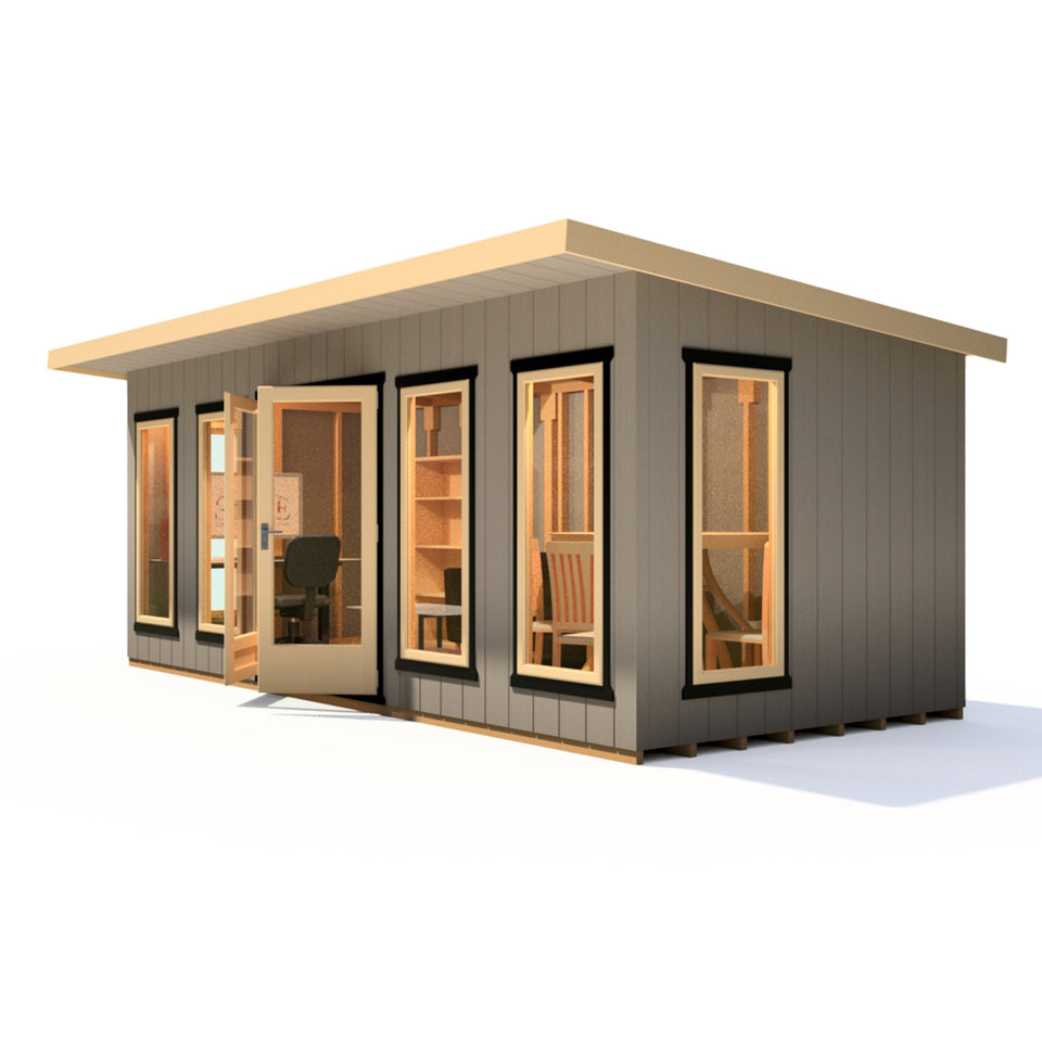 20x8 insulated Garden Studio Office Pent Roof