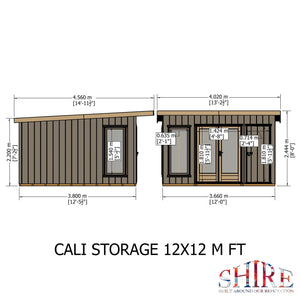 12x12 insulated Garden Studio Office Pent Roof