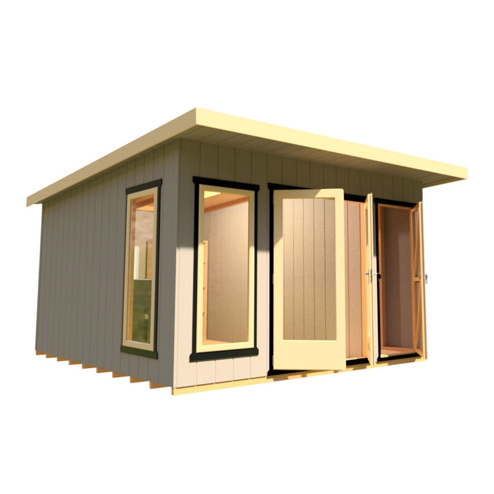 12x12 insulated Garden Studio Office Pent Roof