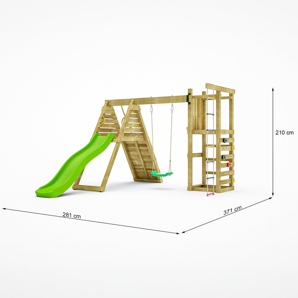 Climber Climbing Frame with swing rope ladder and climbing wall
