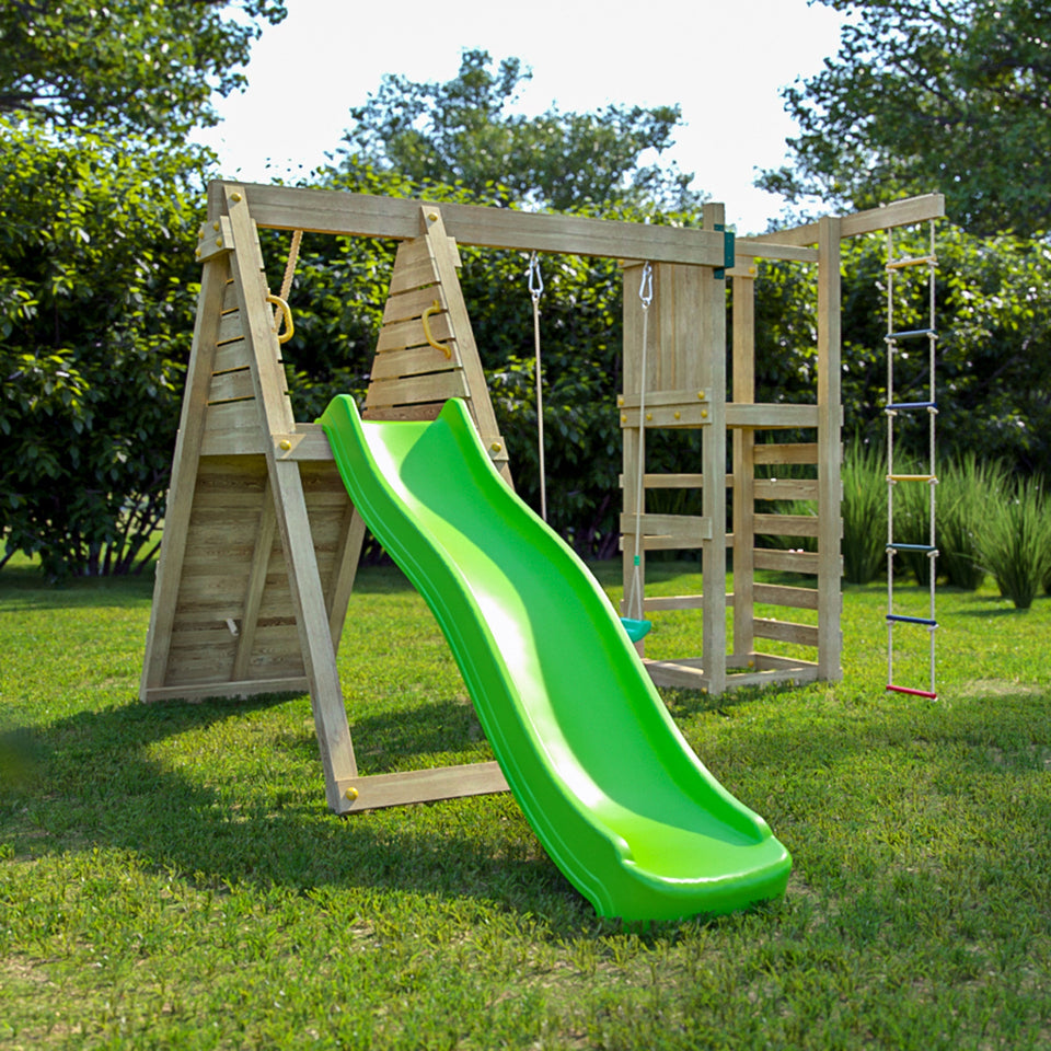 Climber Climbing Frame with swing rope ladder and climbing wall
