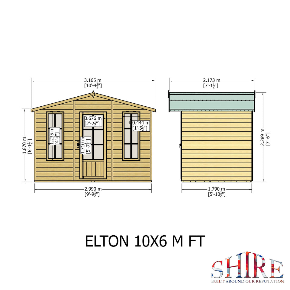 Elton 10x6 Summerhouse 12mm Shiplap cladding