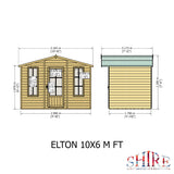 Elton 10x6 Summerhouse 12mm Shiplap cladding