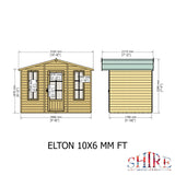 Elton 10x6 Summerhouse 12mm Shiplap cladding