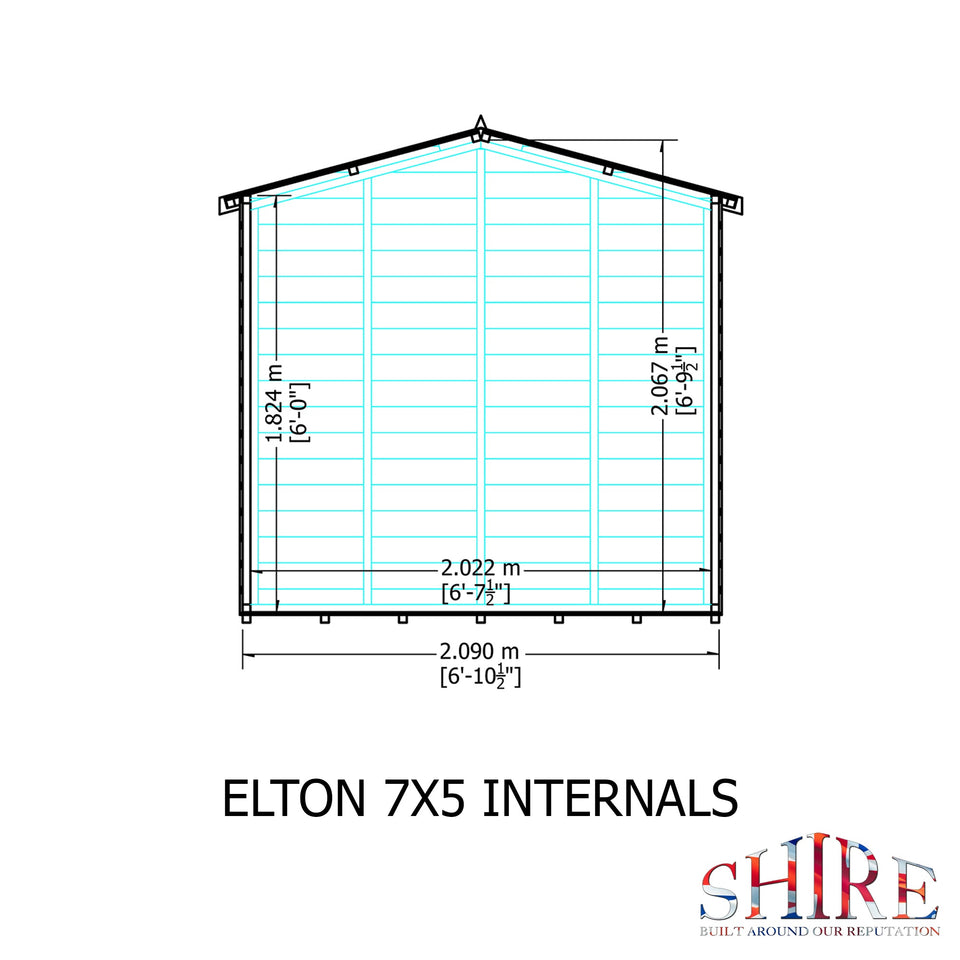 Elton 7x5 Summerhouse 12mm Shiplap