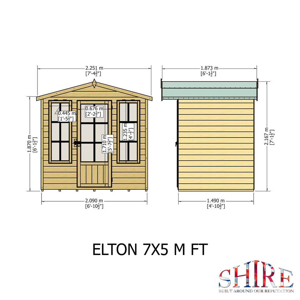 Elton 7x5 Summerhouse 12mm Shiplap