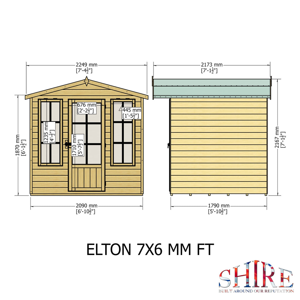 Elton 7x6 Summerhouse 12mm Shiplap