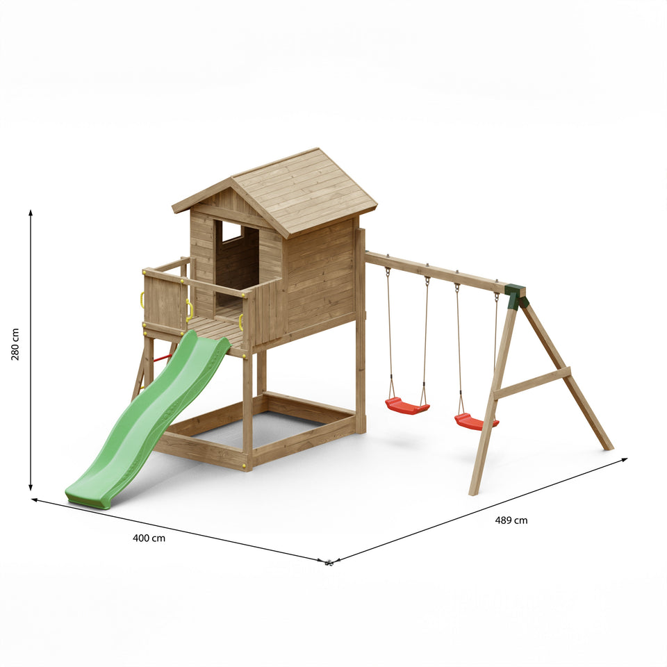 Galaxy Climbing Frame Playhouse with Swings and Slide
