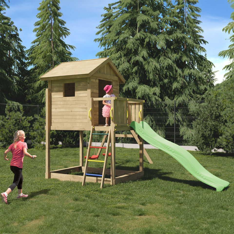 Galaxy Climbing Frame Playhouse with Swings and Slide