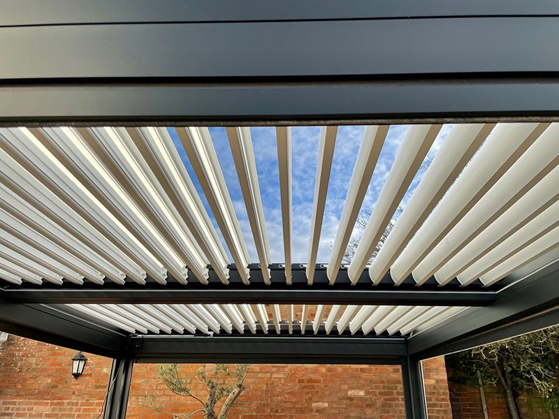 Eclipse Outdoor Gazebo 6m by 3m. With electric louvered roof. Great value £5999!